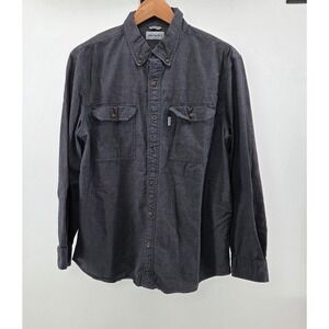Carhartt Mens XL Long Sleeve Button Down Shirt Charcoal Gray S202 BKC Workwear‎